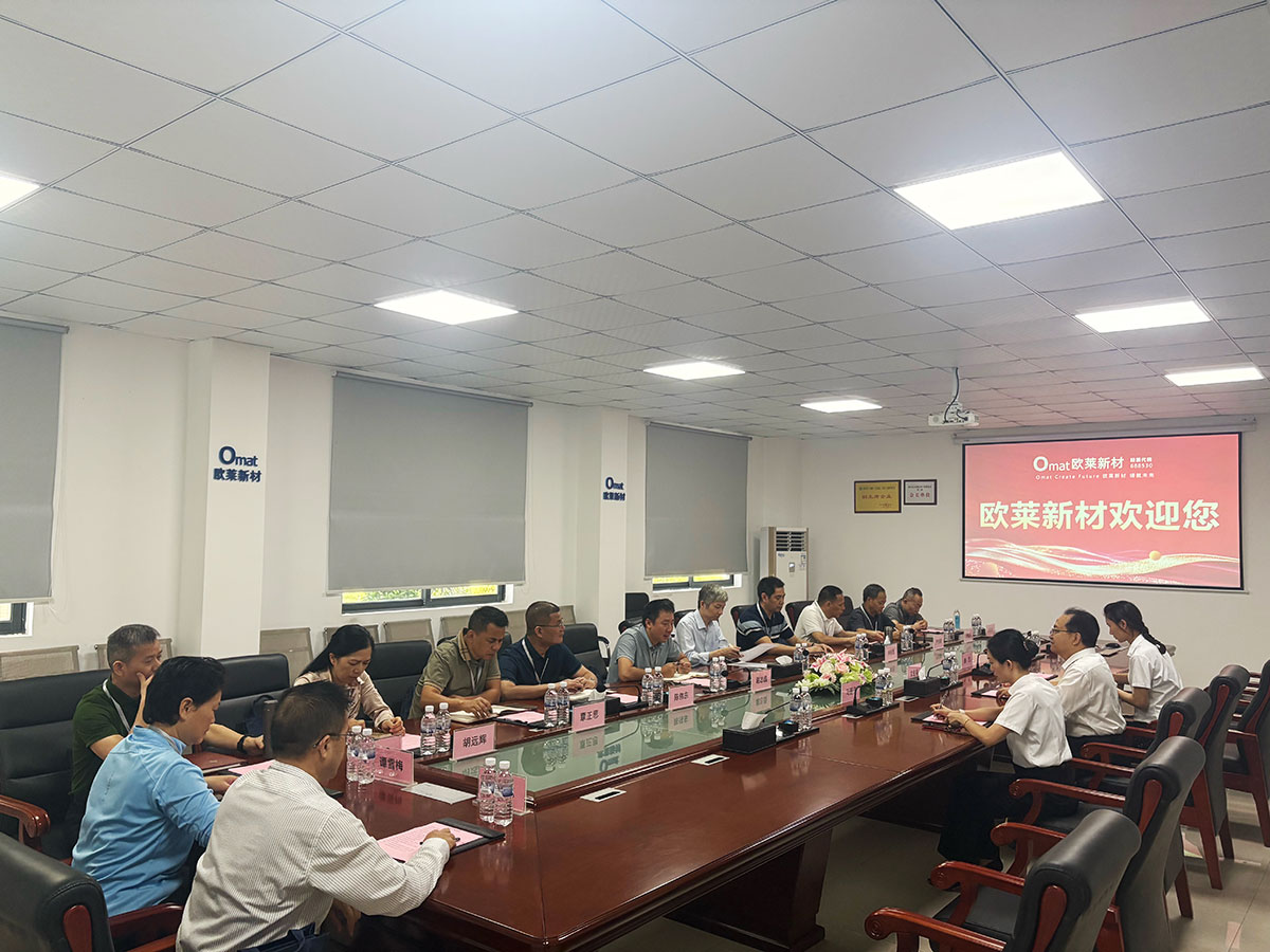 进修班学员与欧莱新材在会议室围绕技术创新、产业链配套、人才引育等议题深入交流